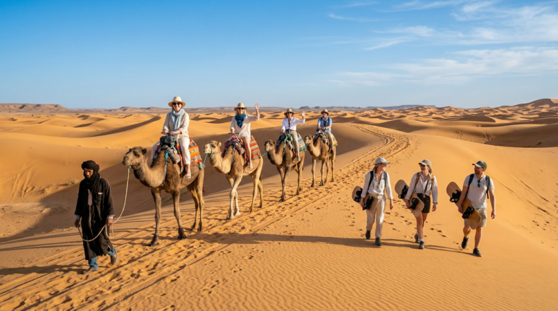 Sunset Sandboarding, Camel Ride & BBQ Dinner in Agadir