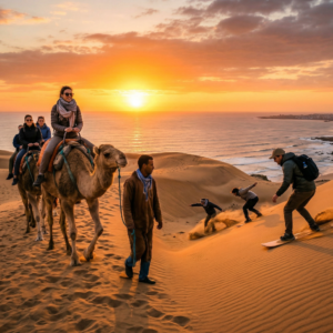 Sunset Sandboarding, Camel Ride & BBQ Dinner in Agadir