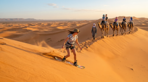 Sunset Sandboarding, Camel Ride & BBQ Dinner in Agadir
