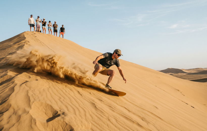 Agadir Sunset Sandboarding with BBQ Dinner in the Desert