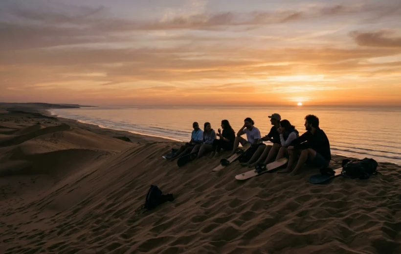 Agadir Sunset Sandboarding with BBQ Dinner in the Desert
