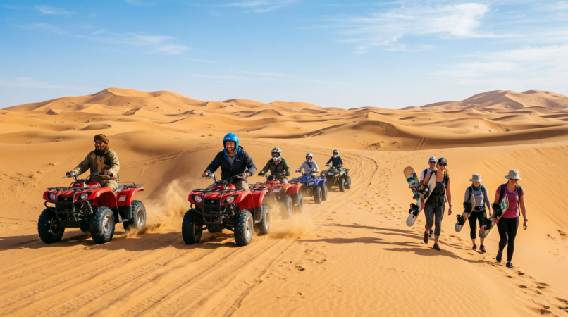 Sunset Sandboarding with Canyon Visit, Quad Bike & Moroccan BBQ Dinner