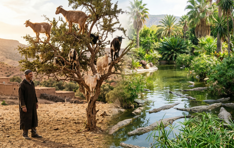 Crocoparc & Goats in Trees Tour from Agadir
