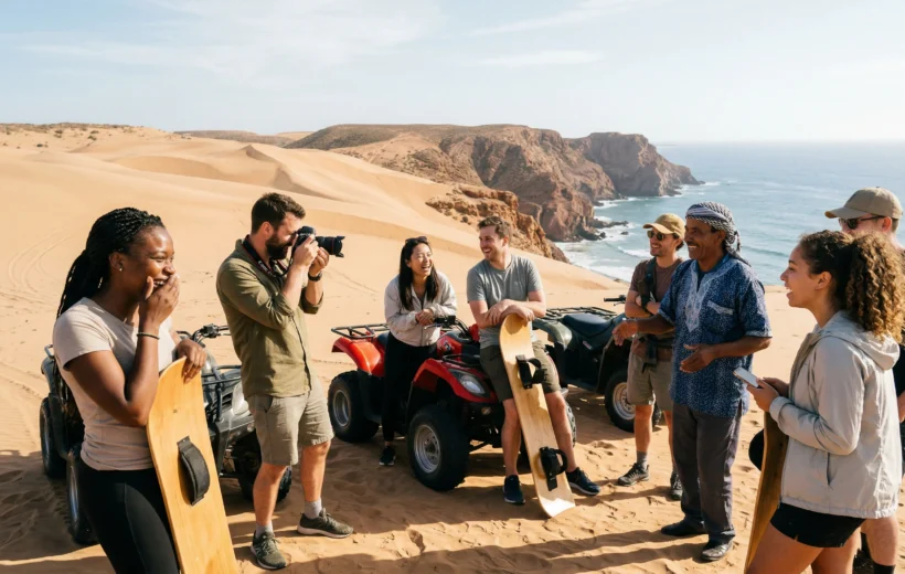 Sunset Sandboarding with Canyon Visit, Quad Bike & Moroccan BBQ Dinner
